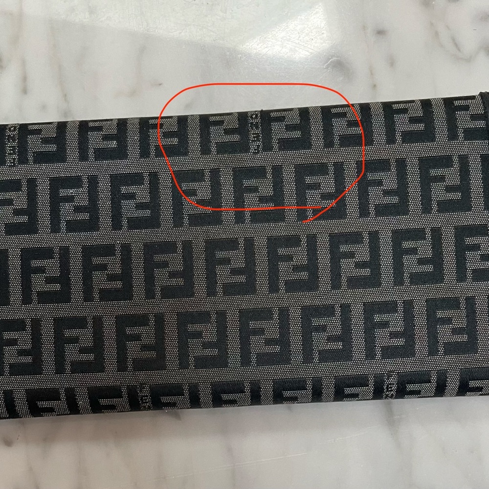 Authentic Fendi Monogram Black and Gray Wallet